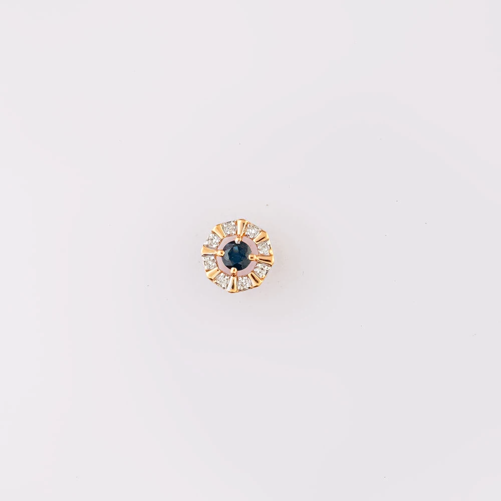 Подвес с сапфиром из красного золота 585 пробы