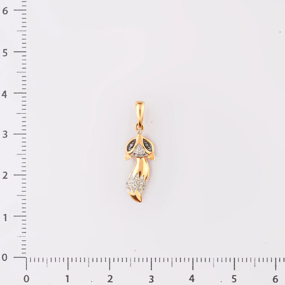 Подвес с бриллиантом из красного золота 585 пробы