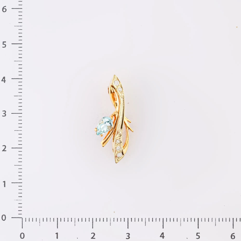 Подвес с топазом из красного золота 585 пробы