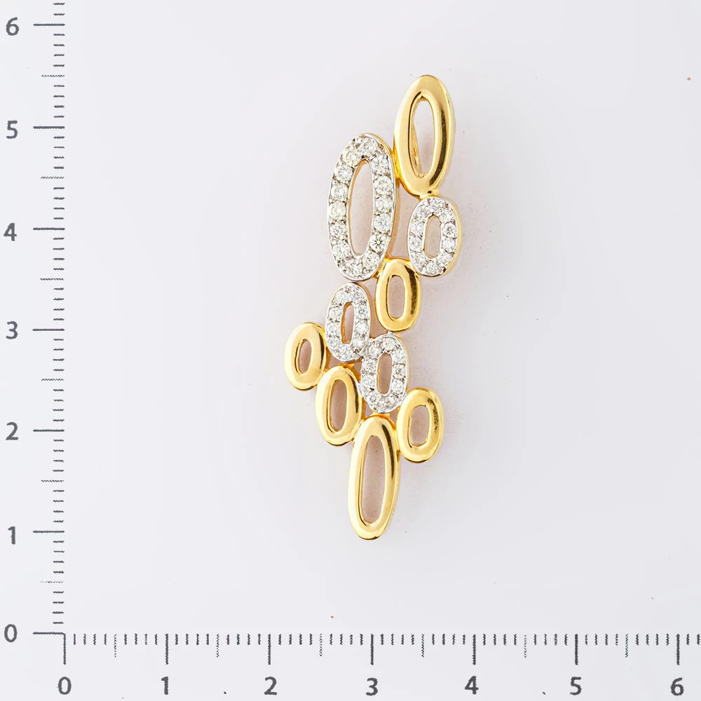 Подвес с бриллиантом из желтого золота 585 пробы