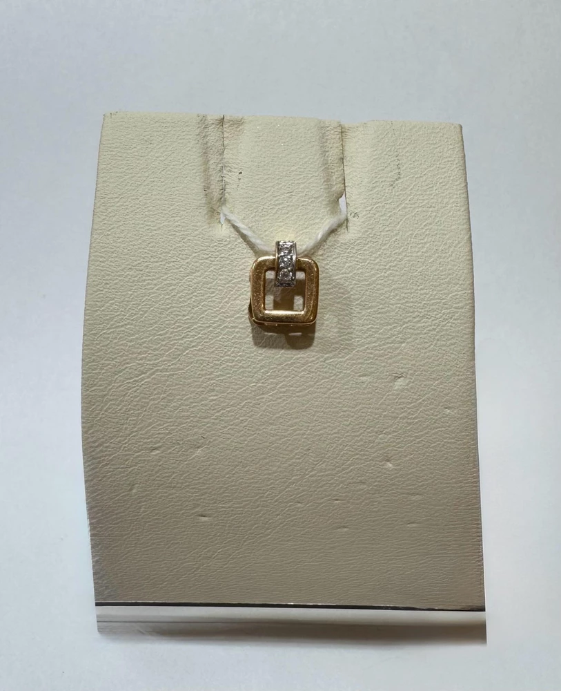 Подвес с фианитом из красного золота 585 пробы