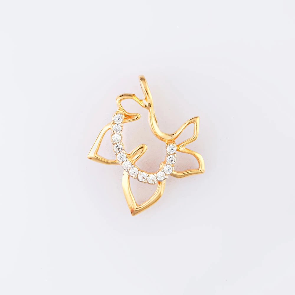 Подвес с фианитом из красного золота 585 пробы