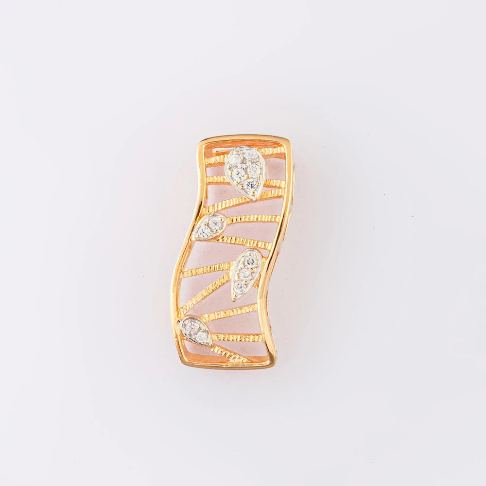 Подвес с фианитом из красного золота 585 пробы