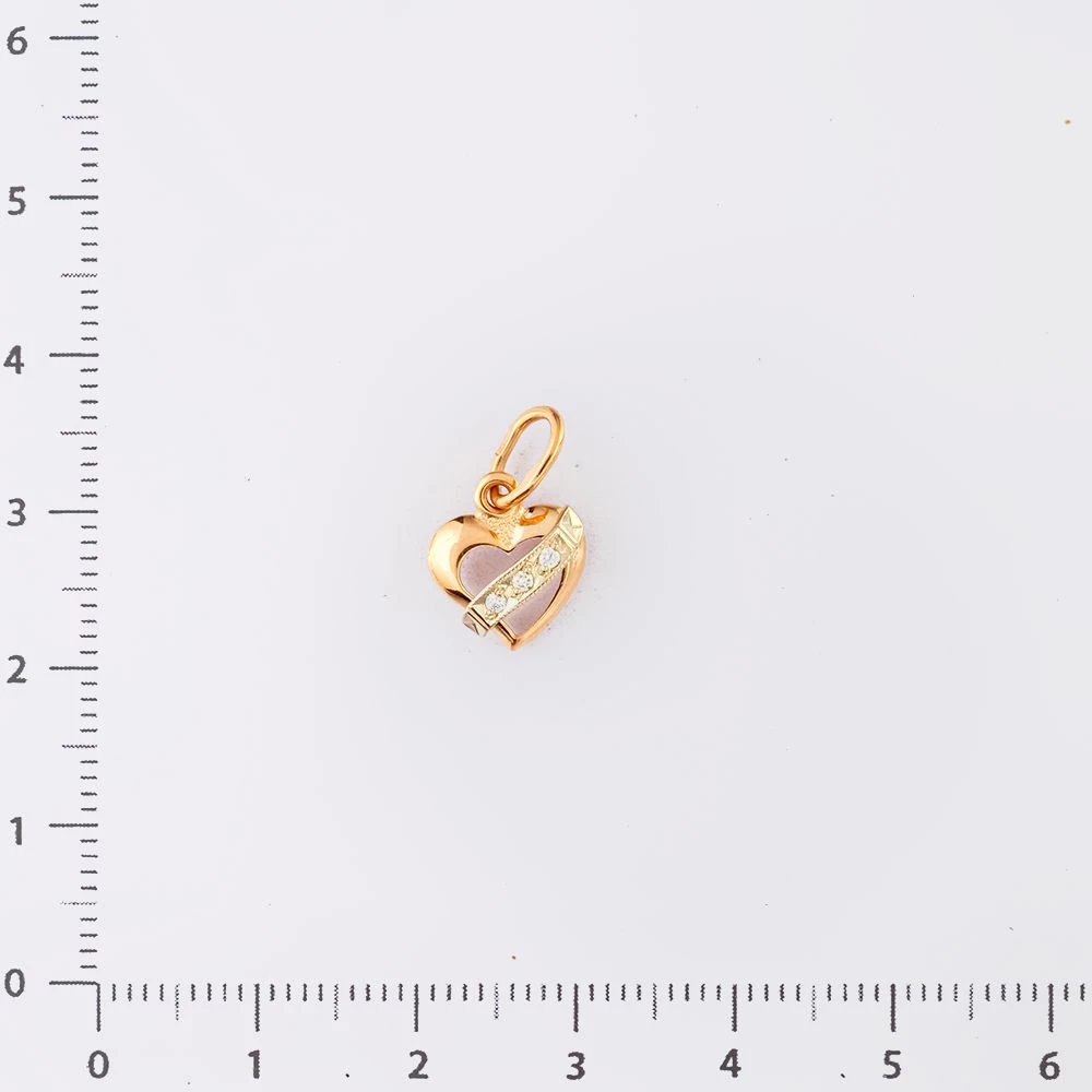 Подвес с бриллиантом из красного золота 585 пробы