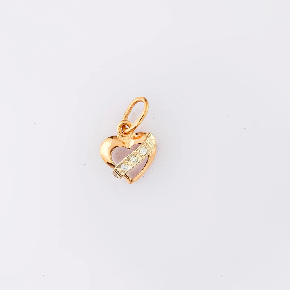 Подвес с бриллиантом из красного золота 585 пробы