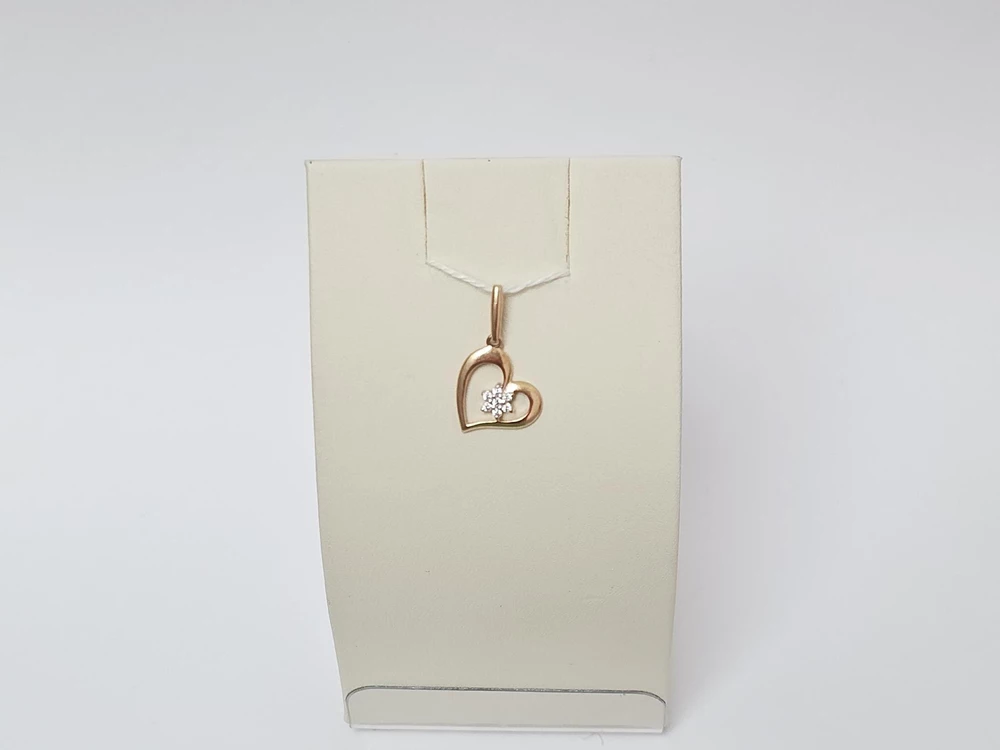 Подвес с фианитом из красного золота 585 пробы