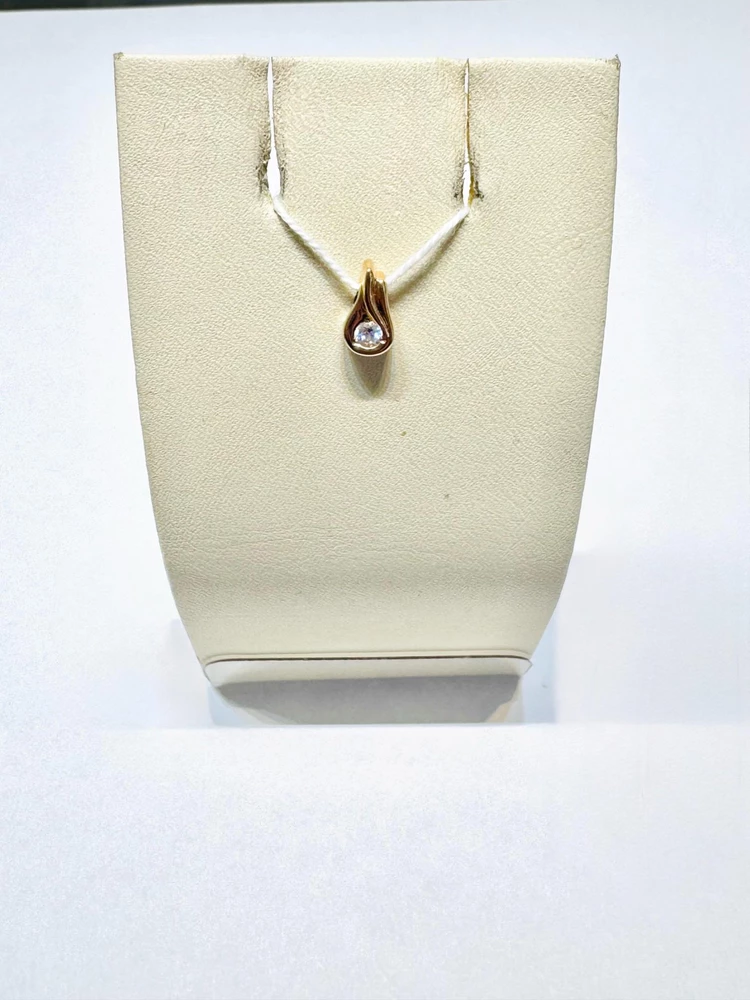 Подвес с фианитом из красного золота 585 пробы