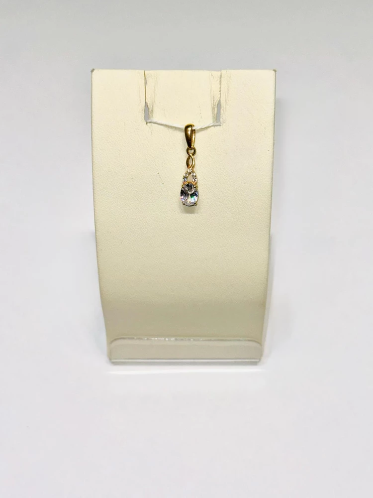 Подвес с фианитом из красного золота 585 пробы