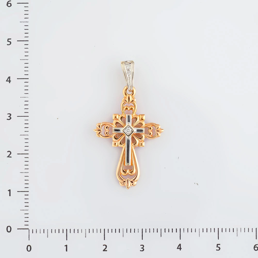 Подвес с бриллиантом из красного золота 585 пробы