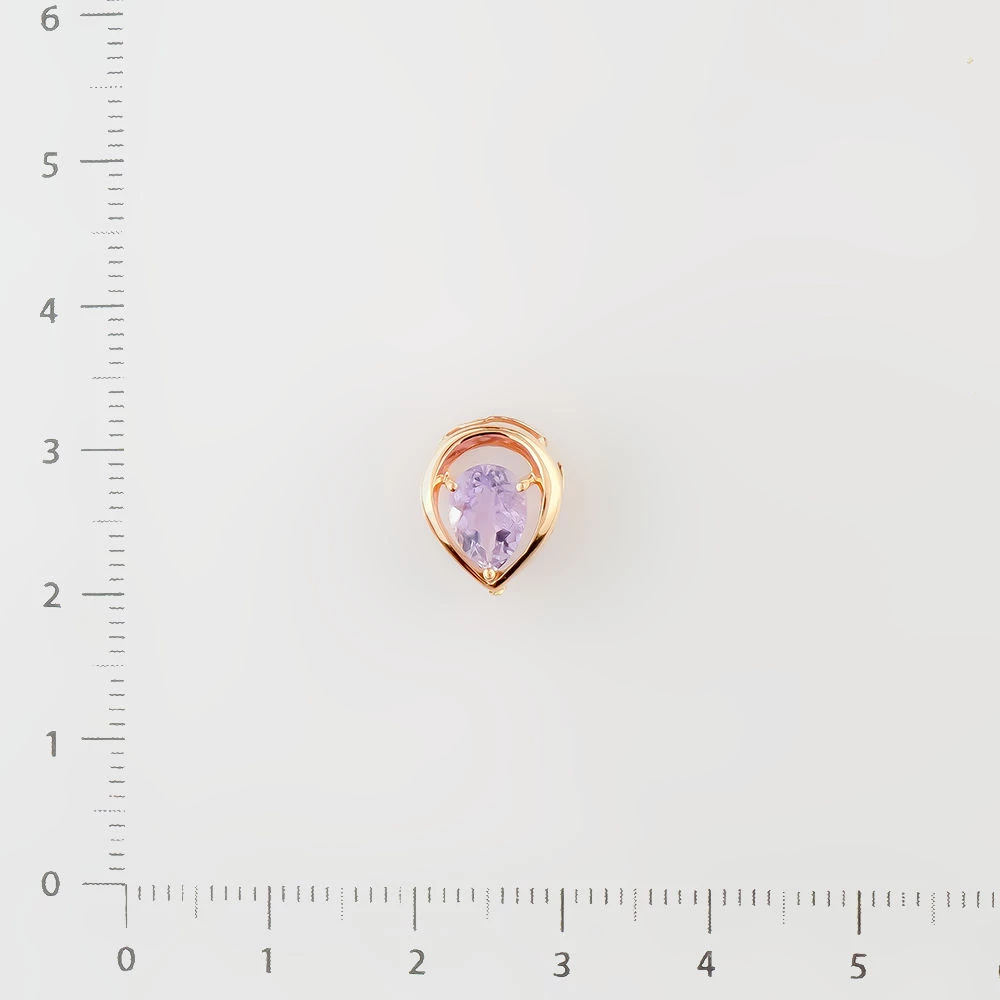Подвес с аметистом из красного золота 585 пробы