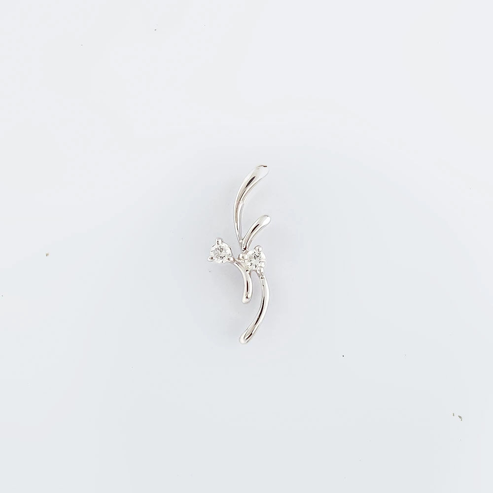 Подвес с бриллиантом из белого золота 585 пробы