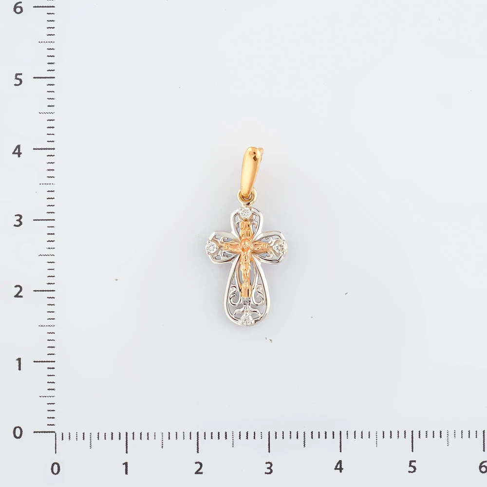 Подвес с бриллиантом из красного золота 585 пробы