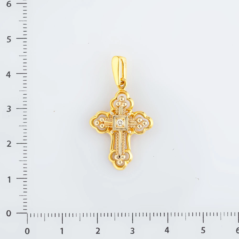 Подвес с бриллиантом из желтого золота 750 пробы