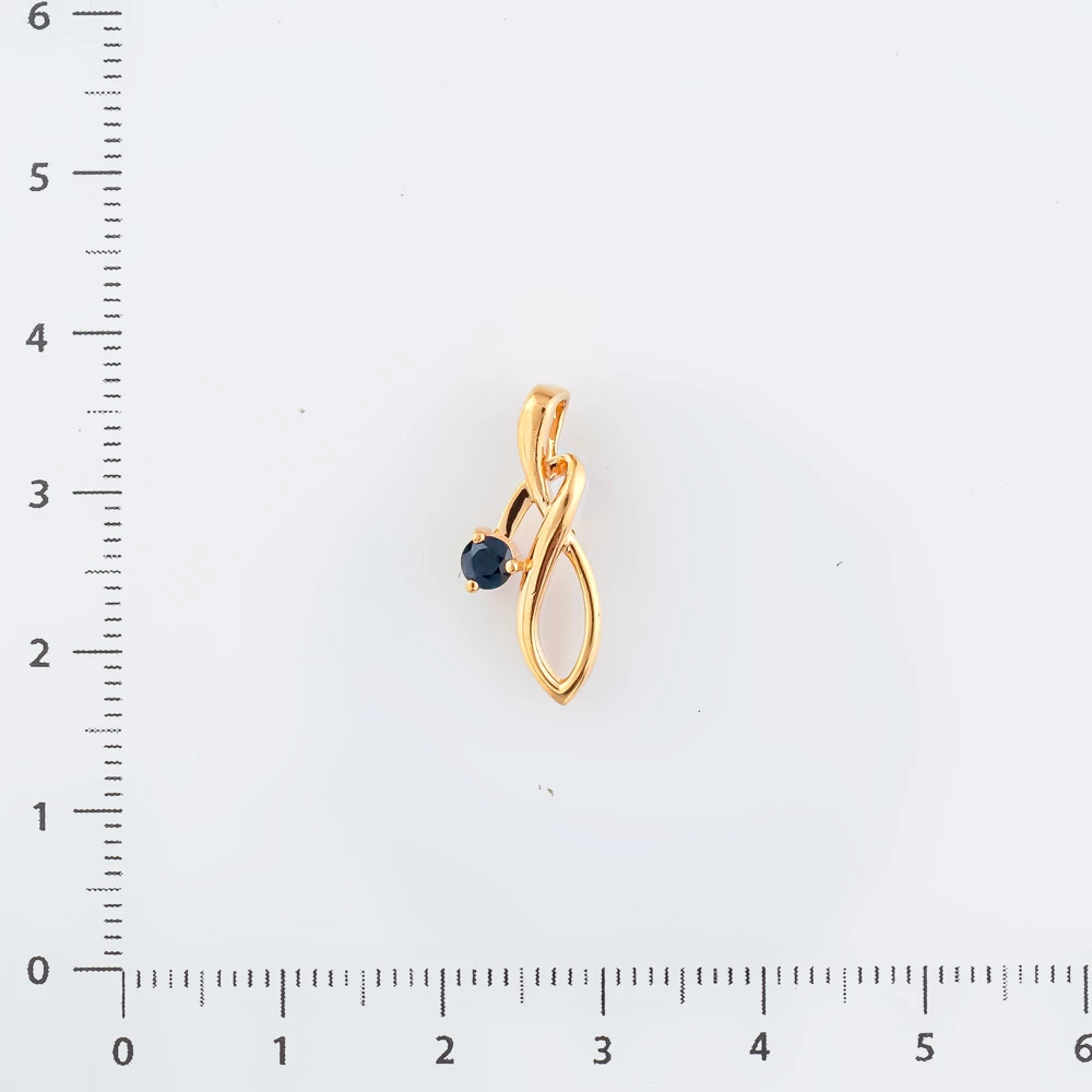 Подвес с сапфиром из красного золота 585 пробы
