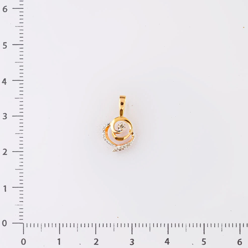 Подвес с бриллиантом из красного золота 585 пробы