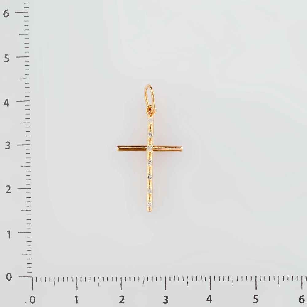 Подвес с бриллиантом из красного золота 585 пробы