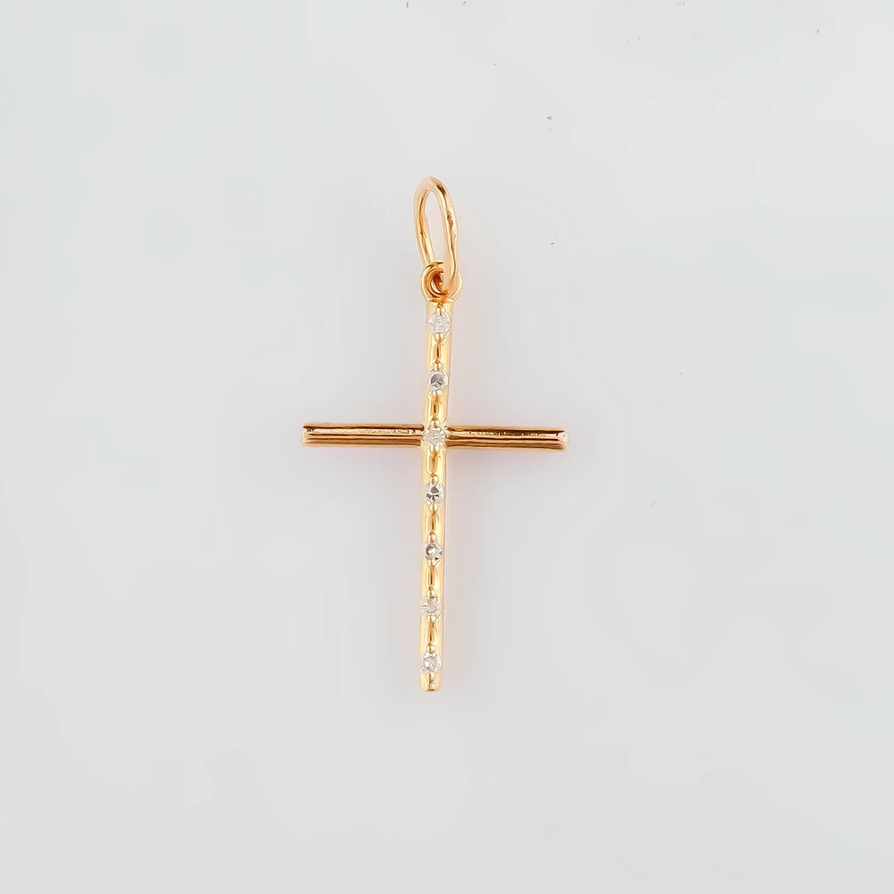 Подвес с бриллиантом из красного золота 585 пробы