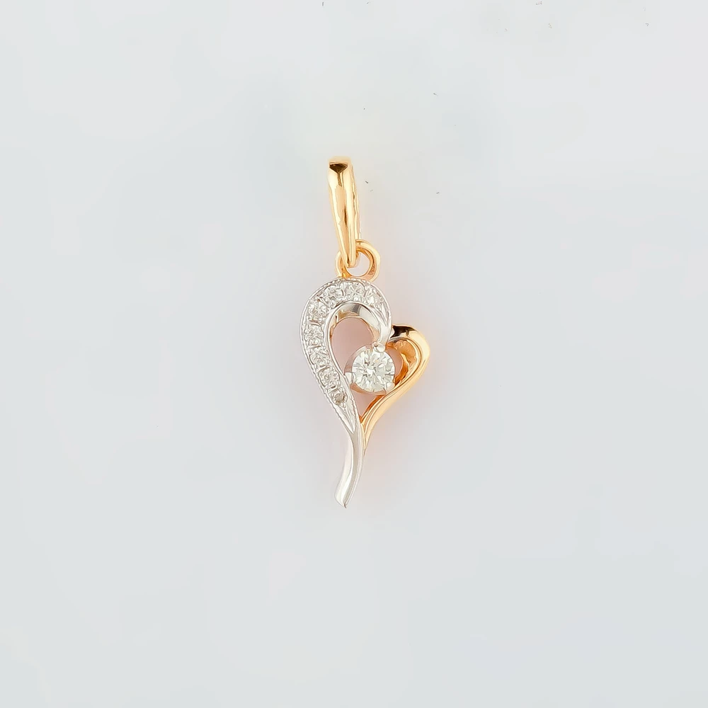 Подвес с бриллиантом из красного золота 585 пробы