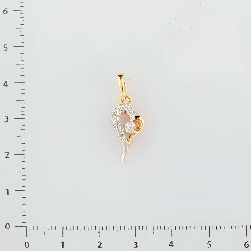 Подвес с бриллиантом из красного золота 585 пробы