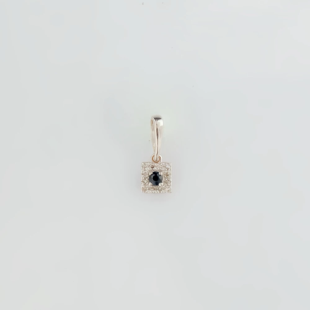 Подвес с сапфиром из белого золота 585 пробы