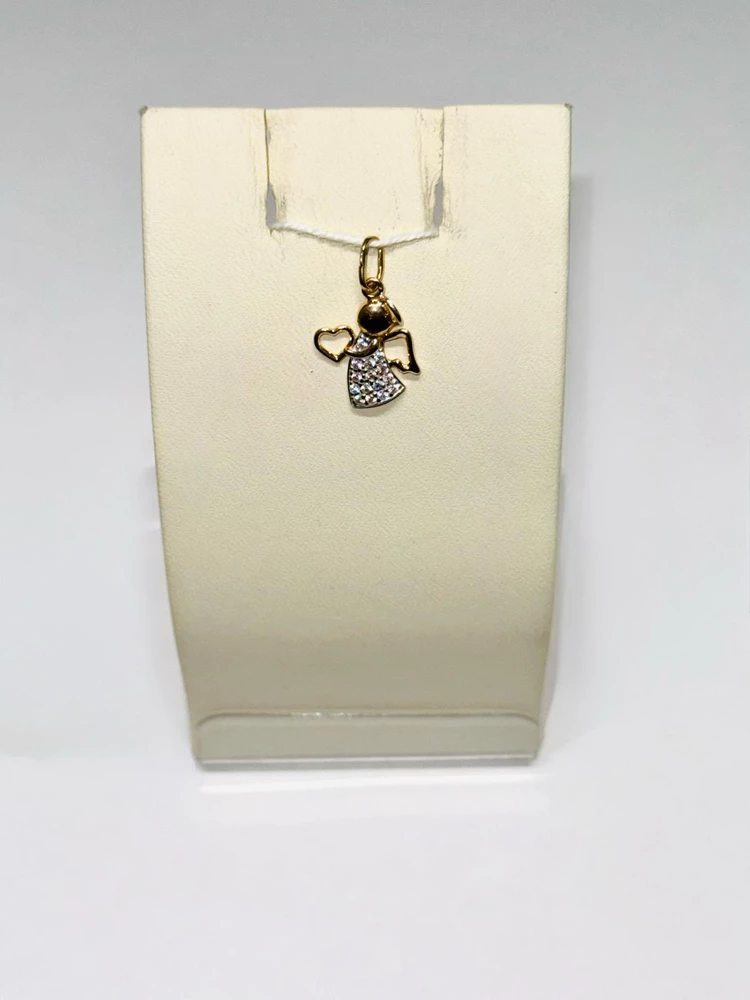 Подвес с фианитом из красного золота 585 пробы