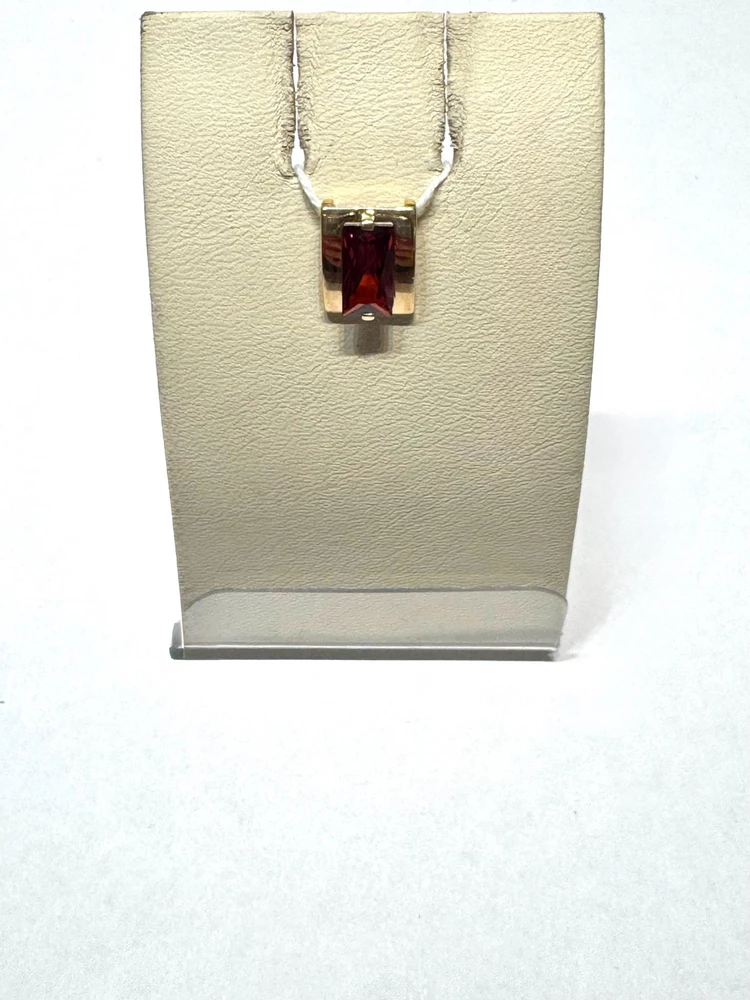 Подвес с гранатом из красного золота 585 пробы