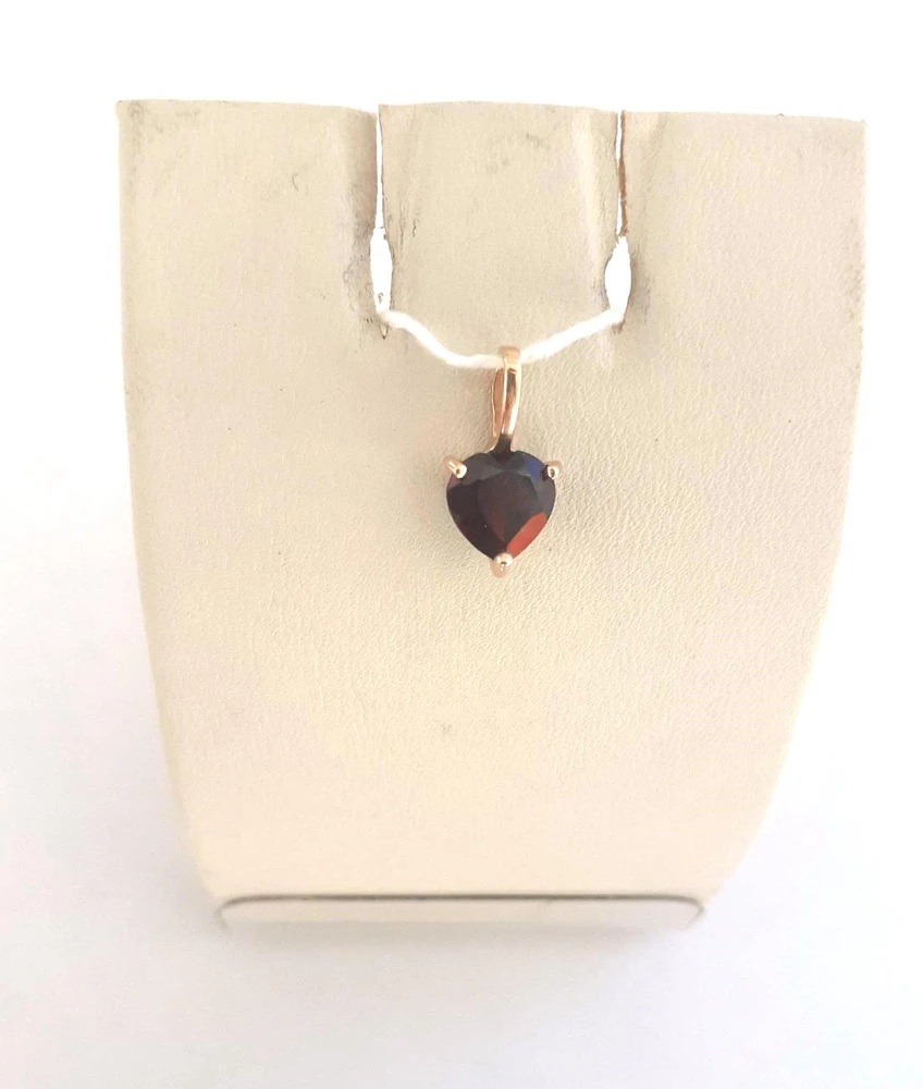 Подвес с гранатом из красного золота 585 пробы