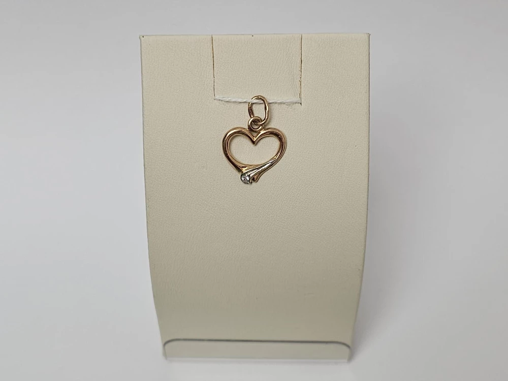 Подвес с фианитом из красного золота 585 пробы