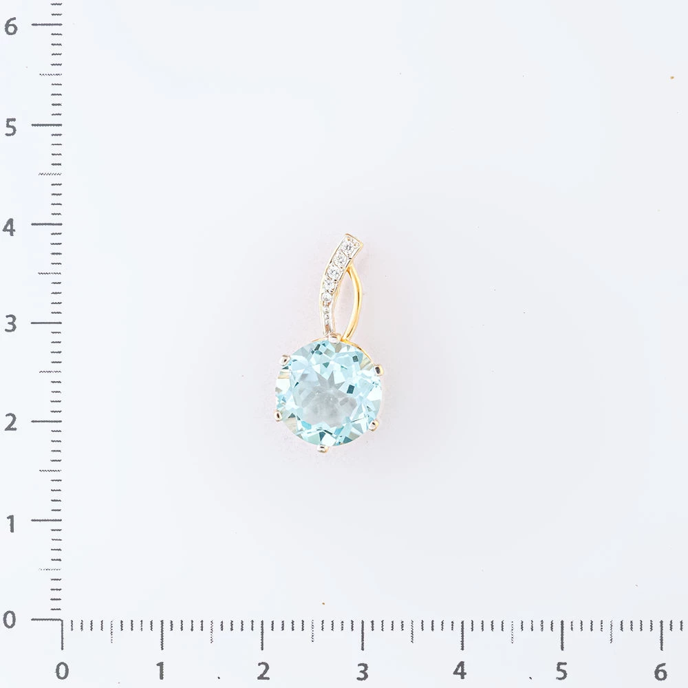 Подвес с топазом из красного золота 585 пробы