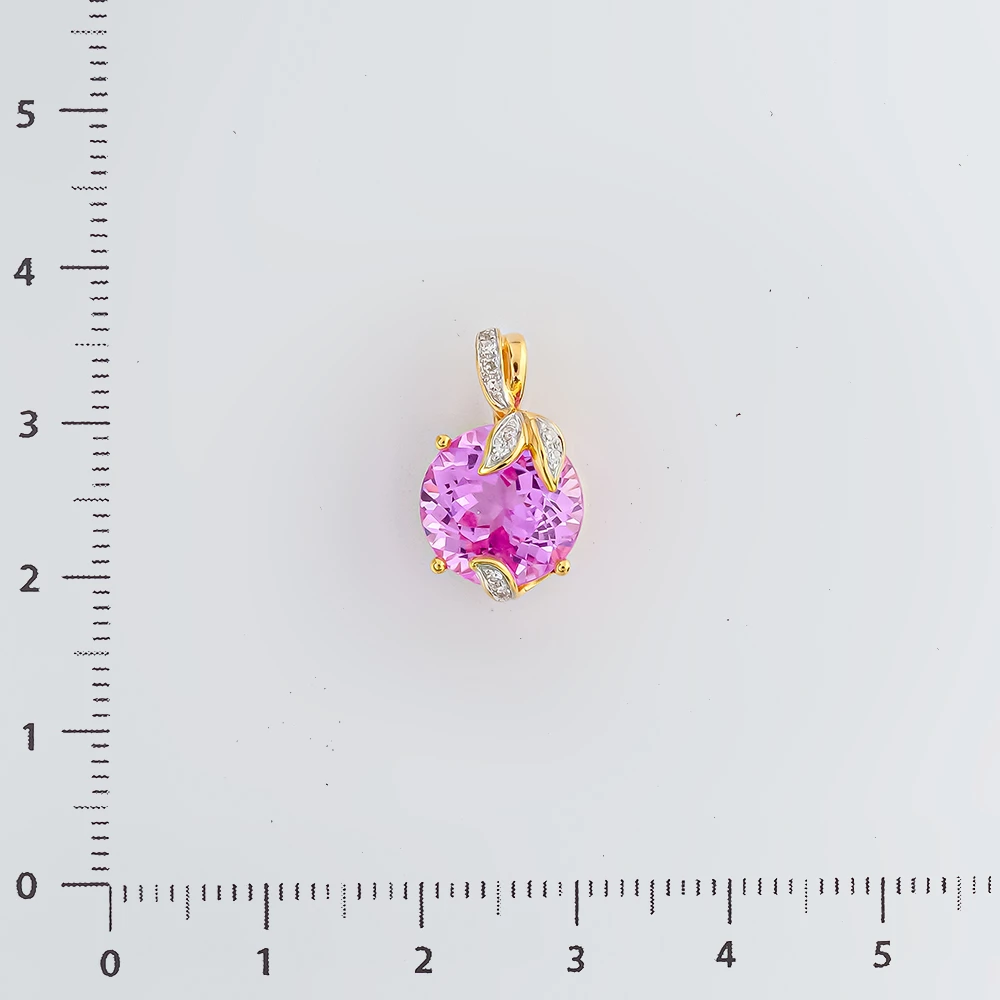 Подвес с ситаллом из желтого золота 585 пробы