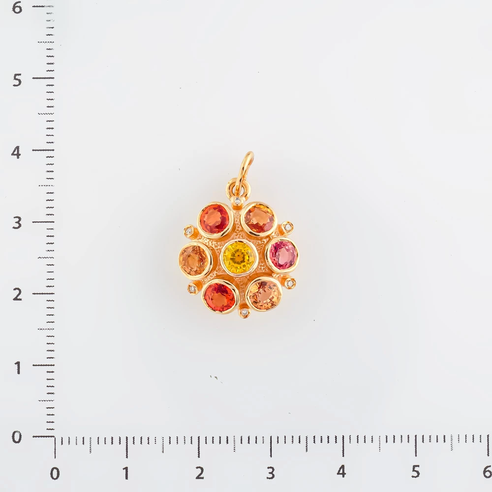 Подвес с топазом из красного золота 585 пробы