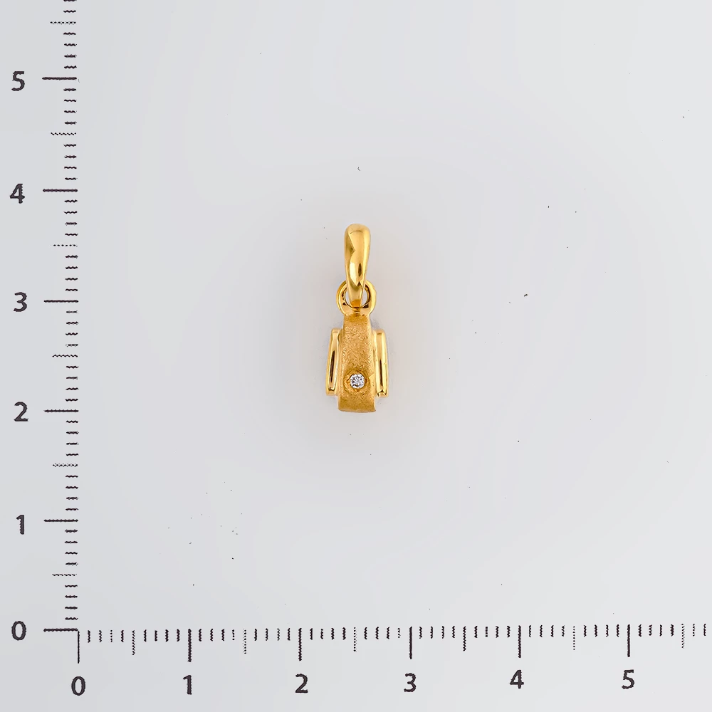 Подвес с бриллиантом из желтого золота 585 пробы
