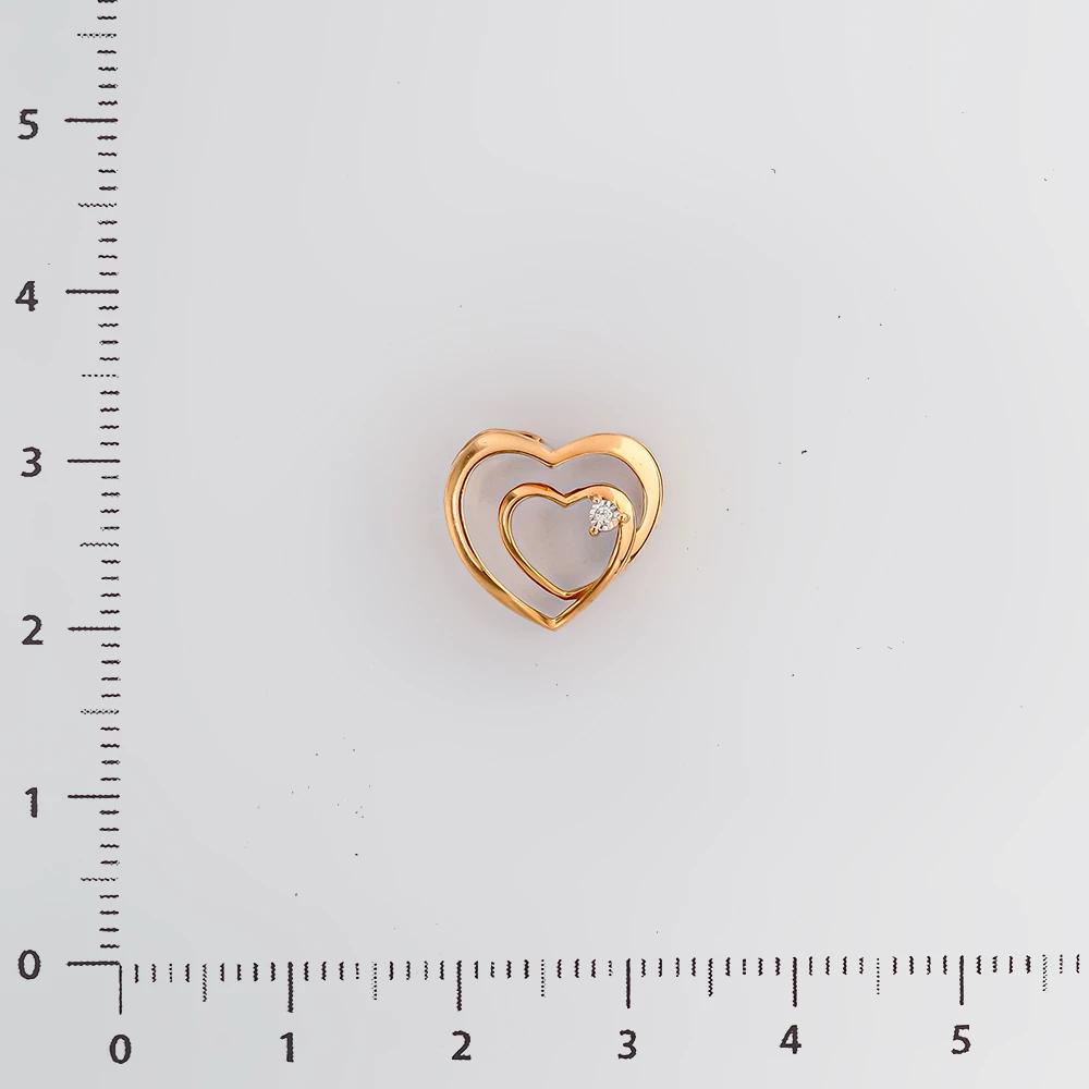 Подвес с бриллиантом из красного золота 375 пробы