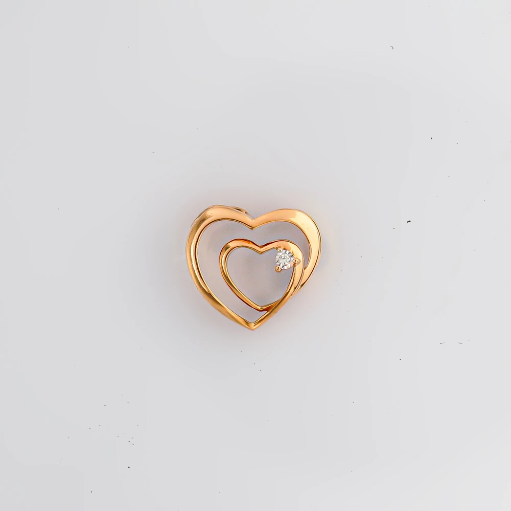 Подвес с бриллиантом из красного золота 375 пробы