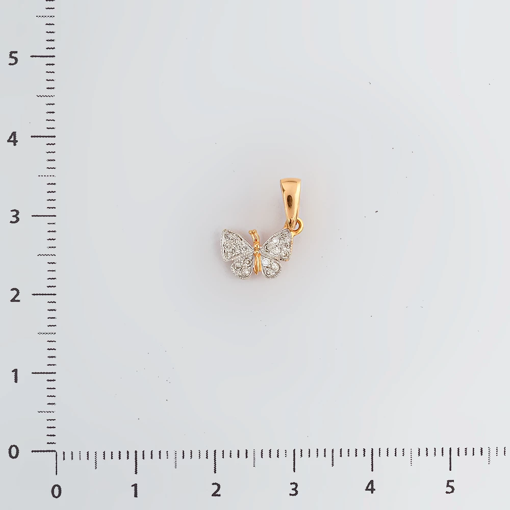 Подвес с бриллиантом из красного золота 585 пробы