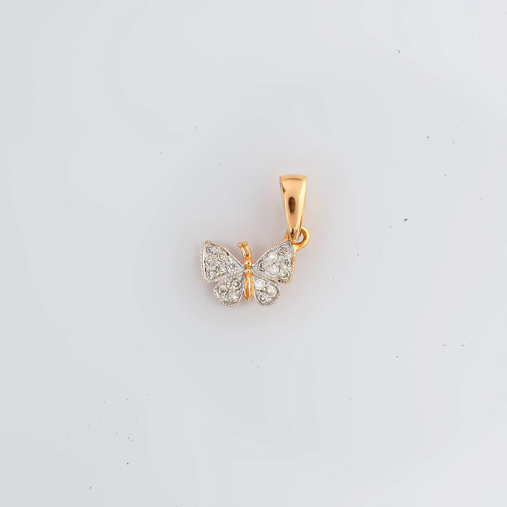 Подвес с бриллиантом из красного золота 585 пробы