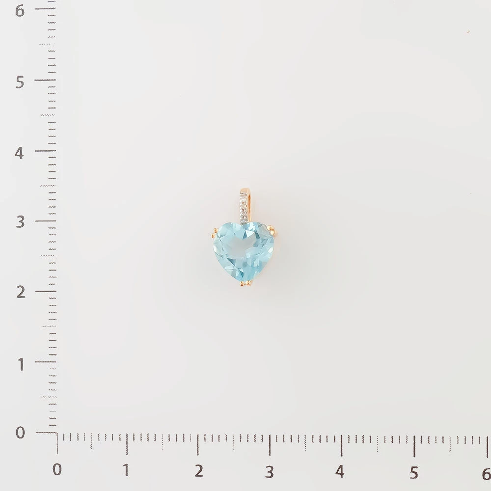 Подвес с топазом из красного золота 585 пробы