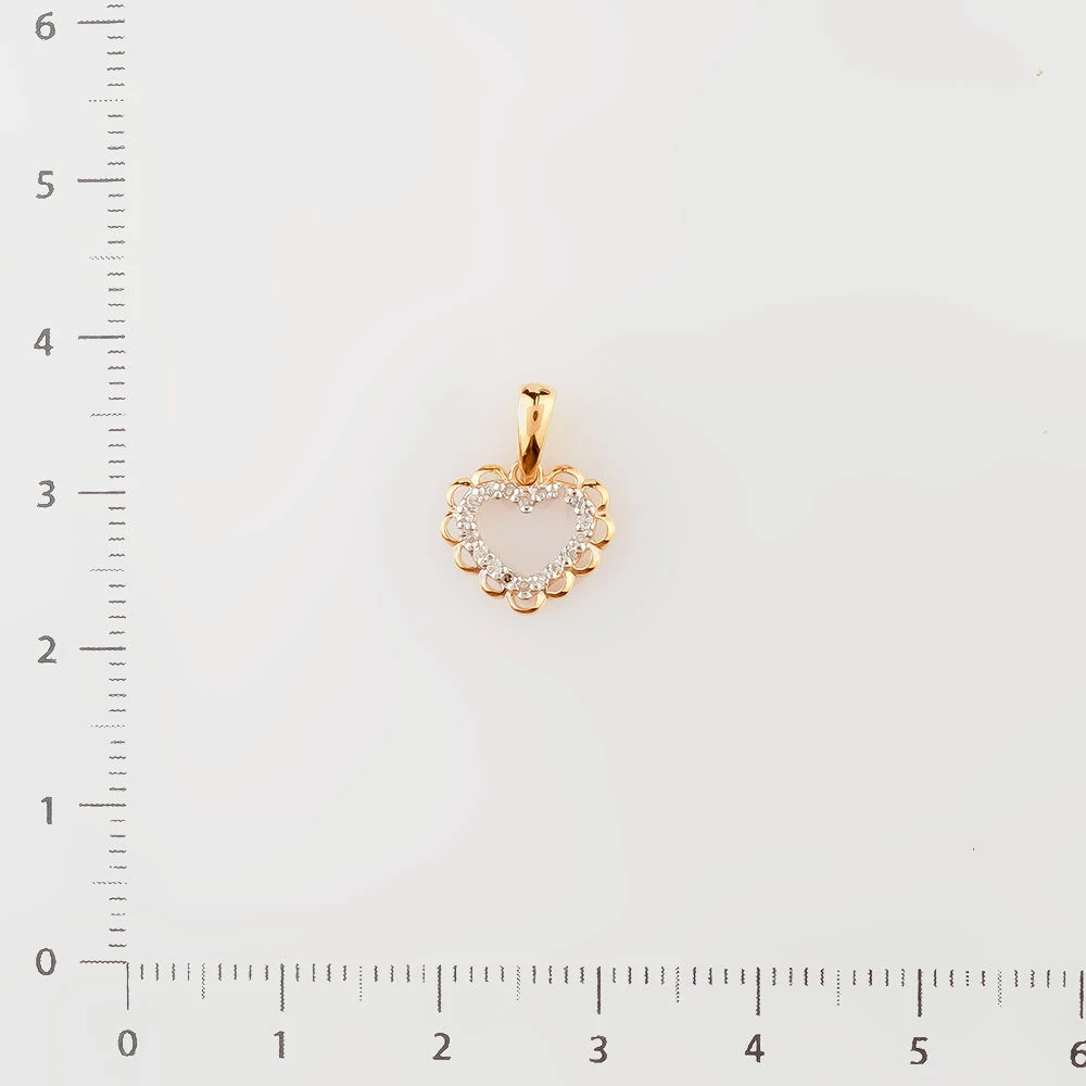 Подвес с бриллиантом из красного золота 585 пробы