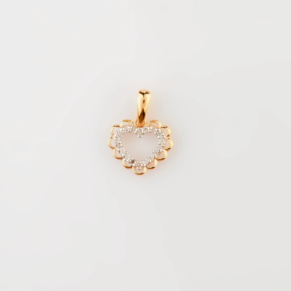 Подвес с бриллиантом из красного золота 585 пробы