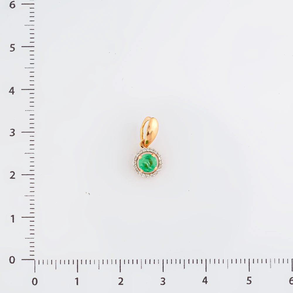Подвес с изумрудом из красного золота 585 пробы