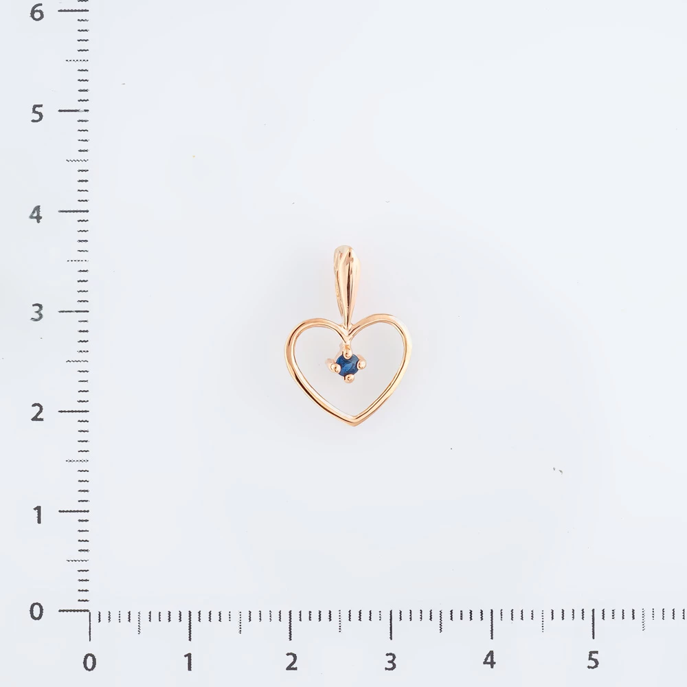 Подвес с сапфиром из красного золота 585 пробы