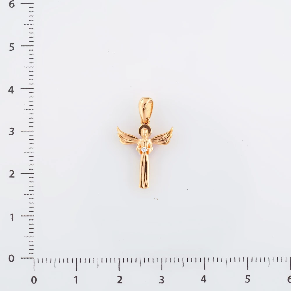 Подвес с бриллиантом из красного золота 585 пробы