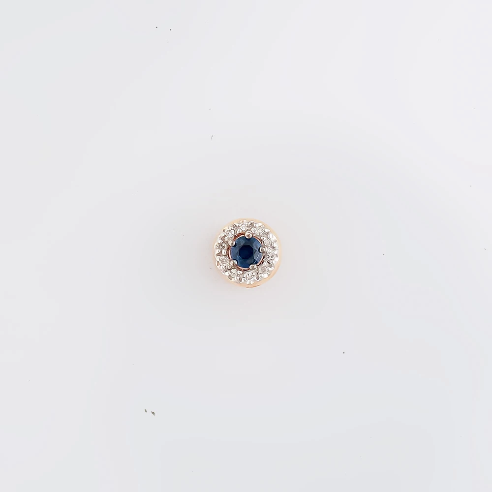 Подвес с сапфиром из красного золота 585 пробы