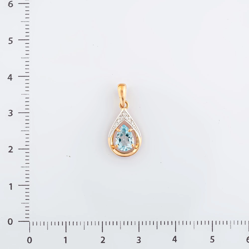 Подвес с топазом из красного золота 585 пробы