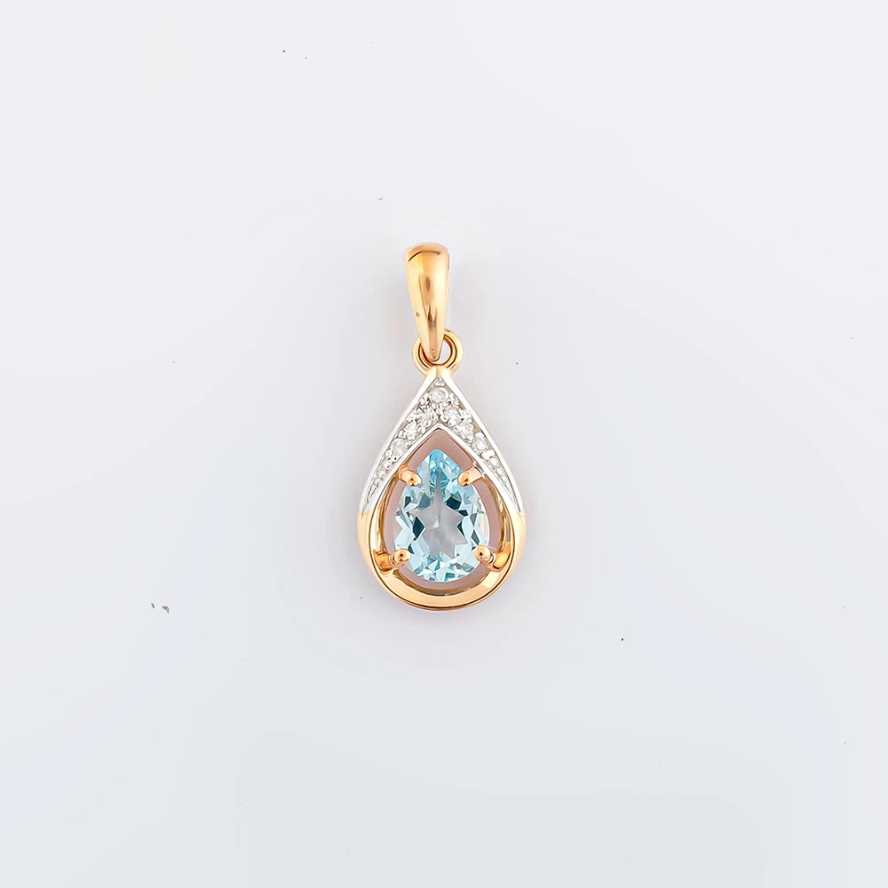 Подвес с топазом из красного золота 585 пробы