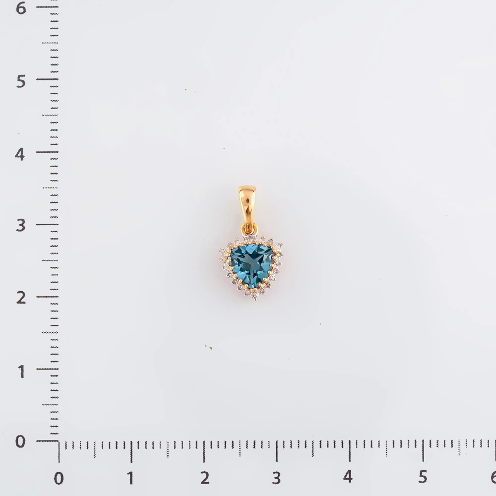 Подвес с топазом лондон из красного золота 585 пробы