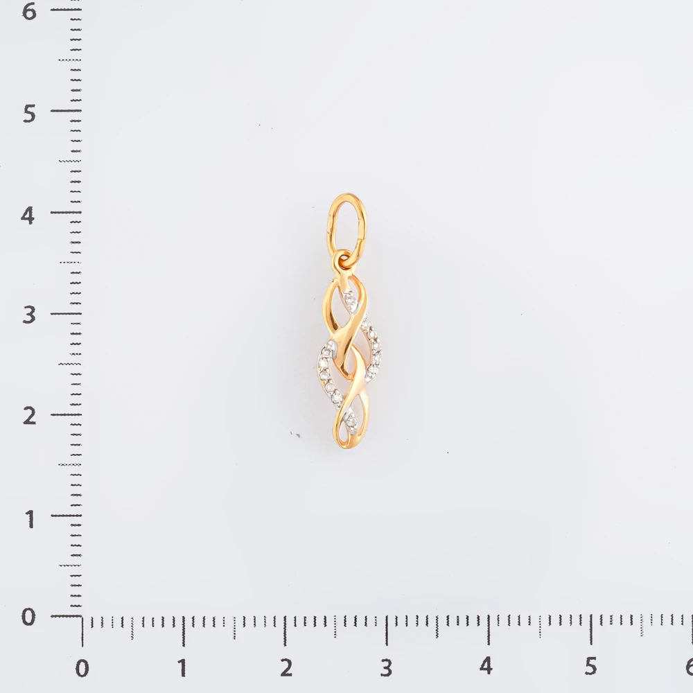 Подвес с бриллиантом из красного золота 585 пробы