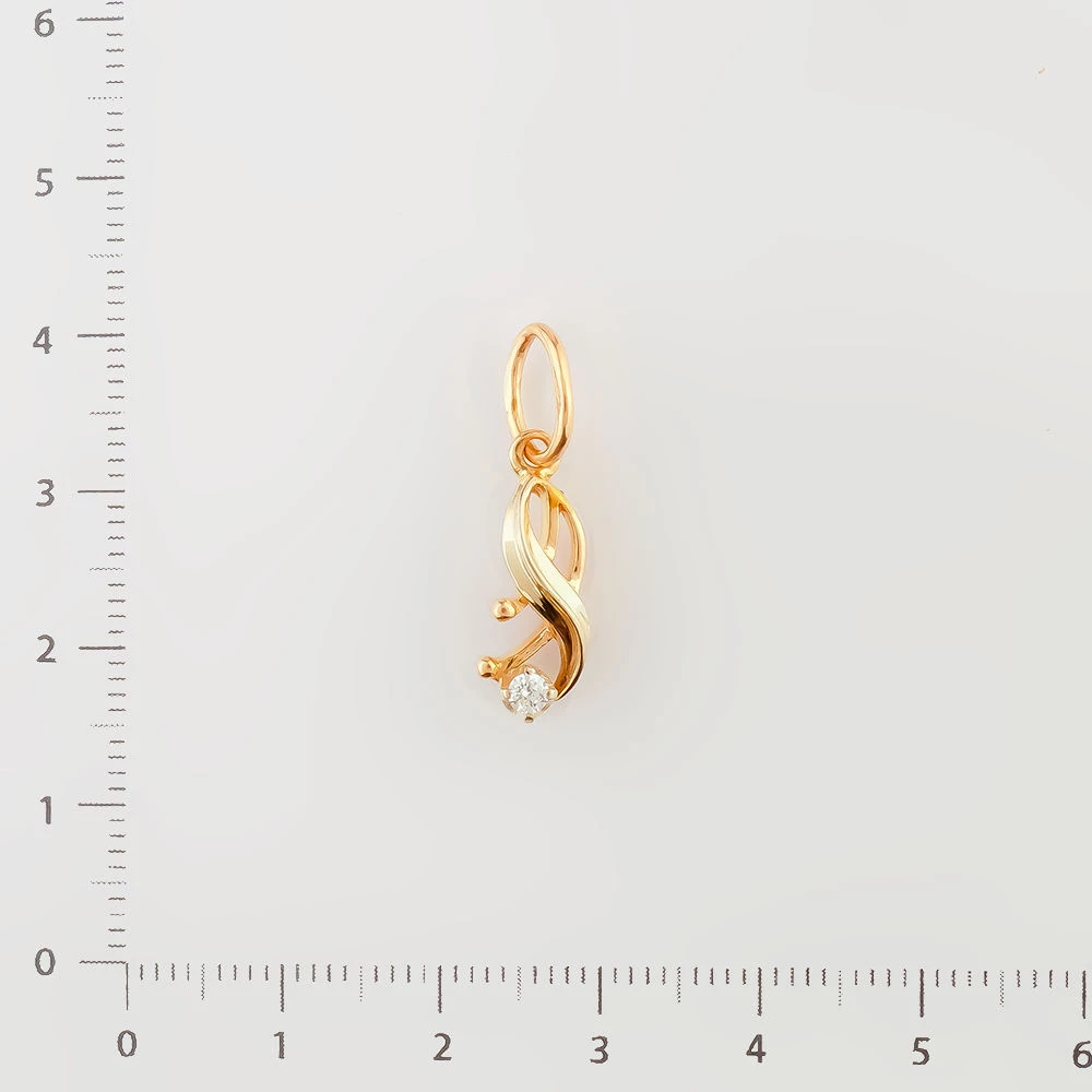 Подвес с бриллиантом из красного золота 585 пробы