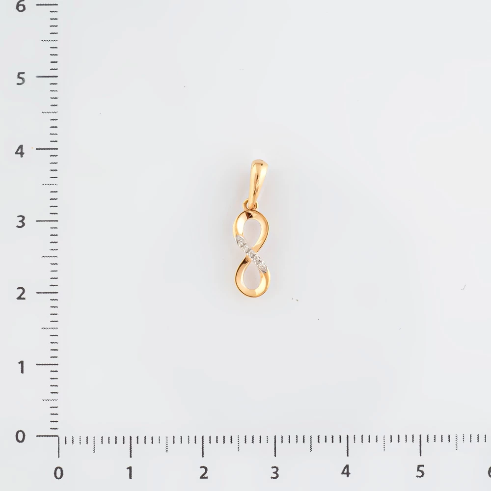 Подвес с бриллиантом из красного золота 585 пробы