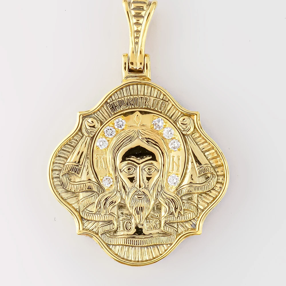 Подвес с бриллиантом из белого золота 585 пробы